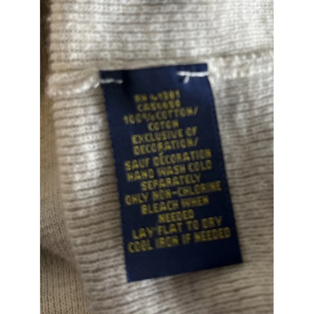VTG POLO RALPH LAUREN Sz XL Men's Sweater Raglan Gray Beige Crew Neck Sweatshirt
